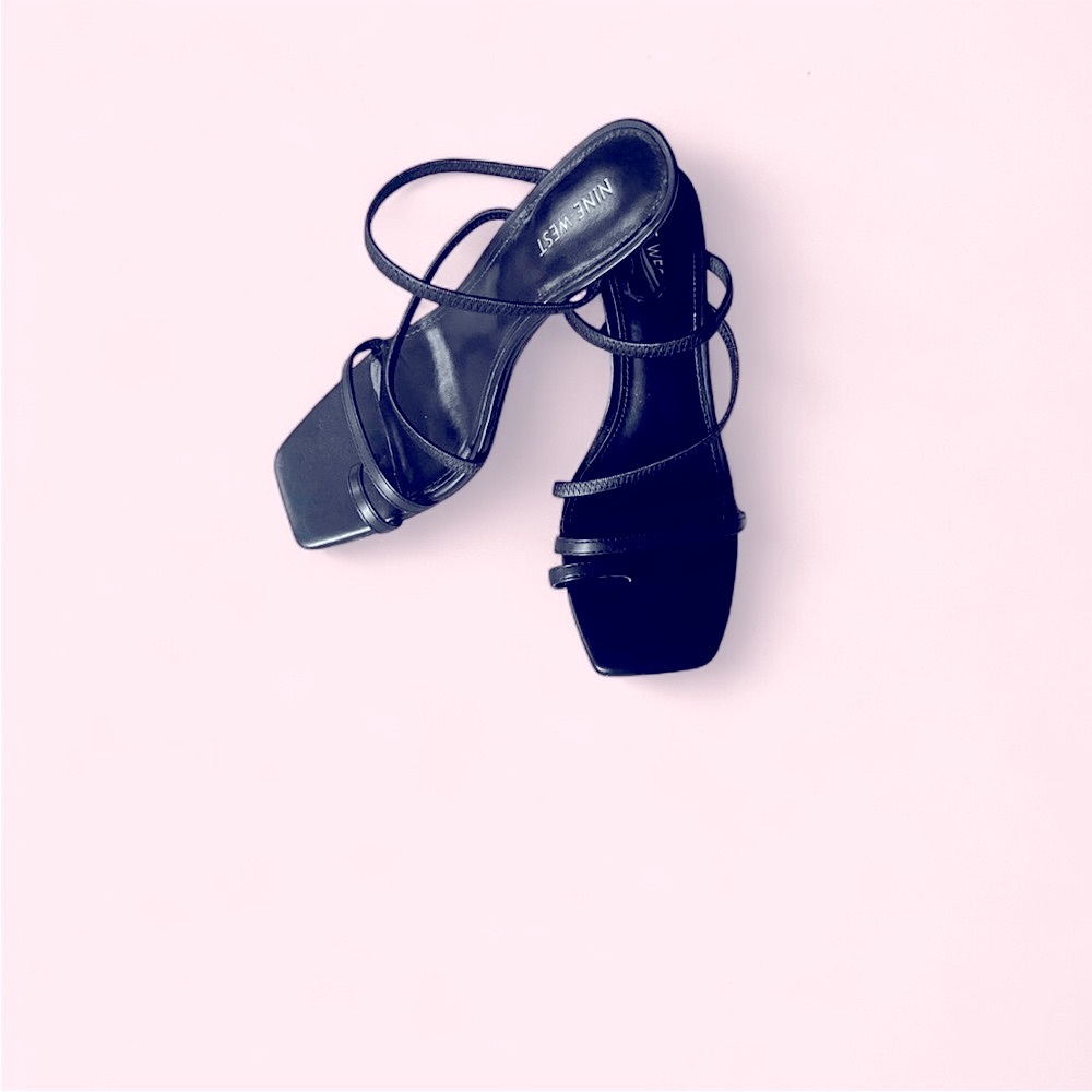 Nine West Black Strappy Heels
